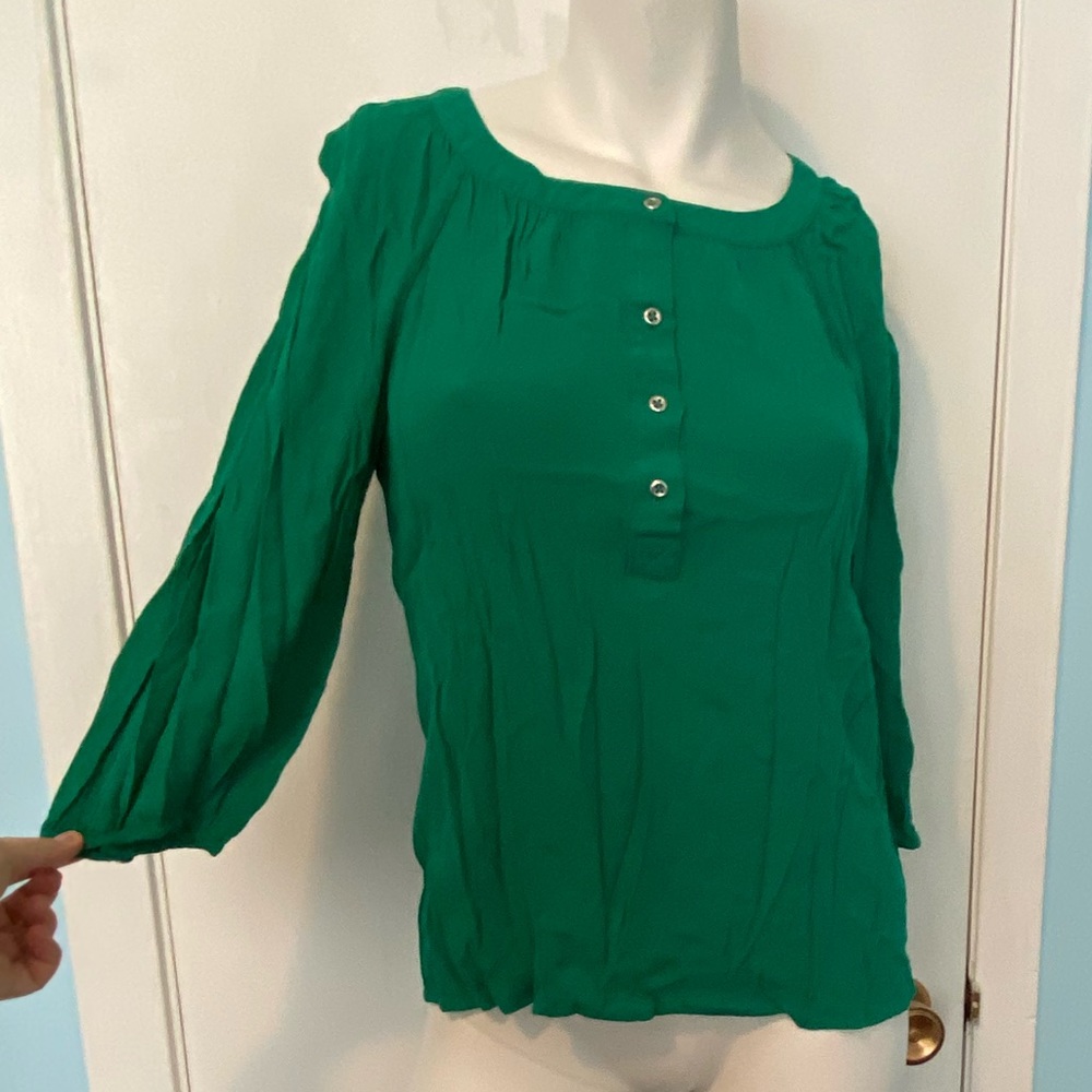 BR Green Blouse 3/4 Length Sleeves